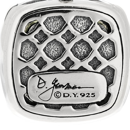 David Yurman Sterling Silver Diamond Prasiolite 14mm Albion Pendant 4 of 4
