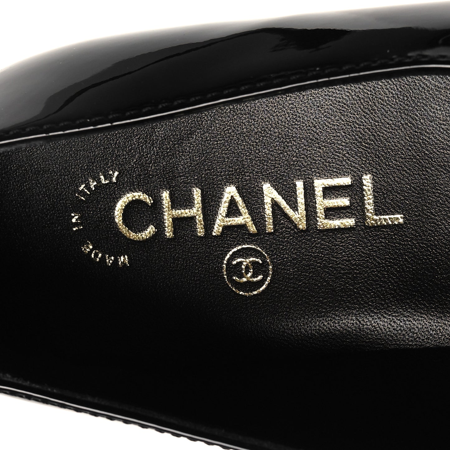 Patent Calfskin Mary Janes Flats 40.5 Black