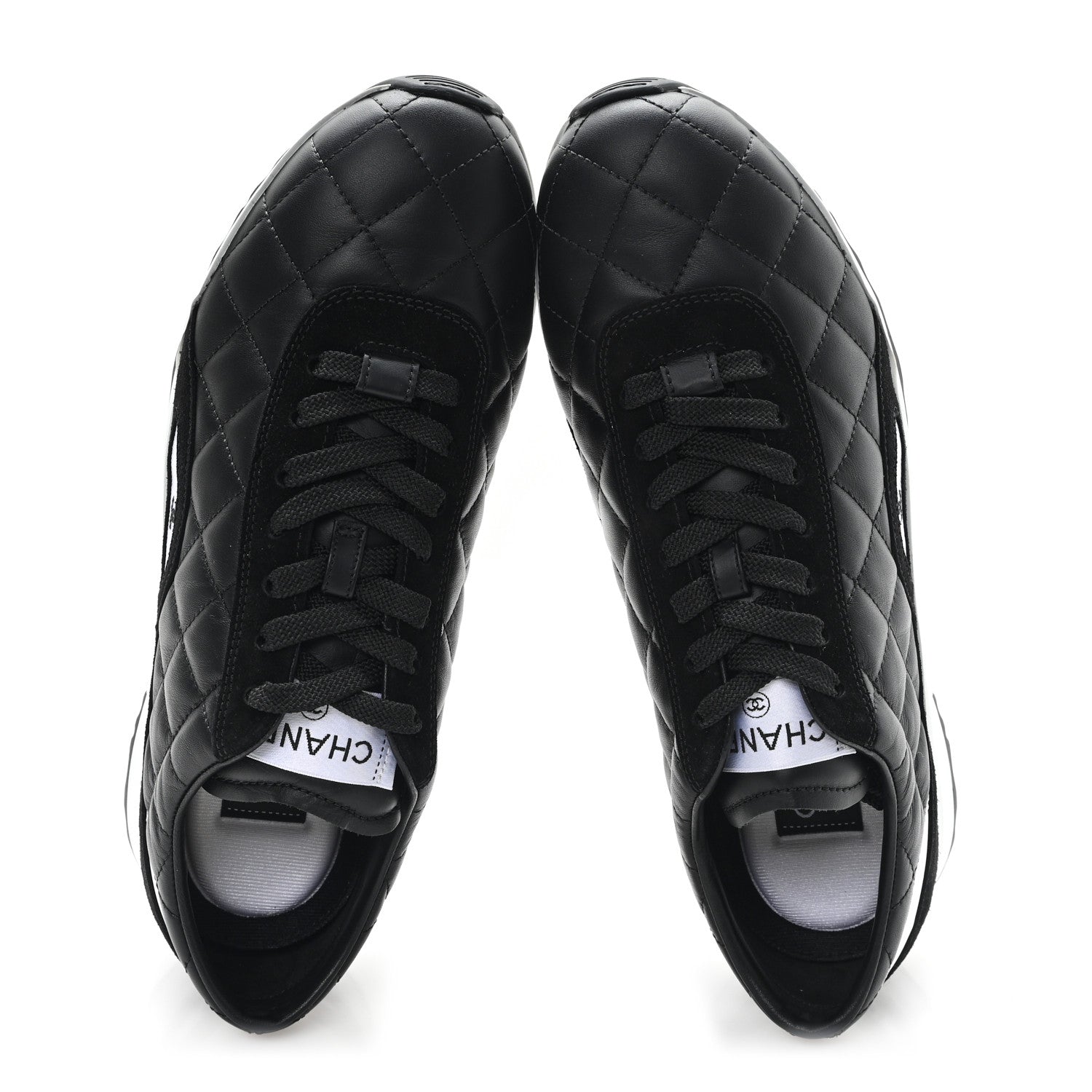 Chanel Suede Calfskin Quilted Sneakers 39.5 Black 2 of 10