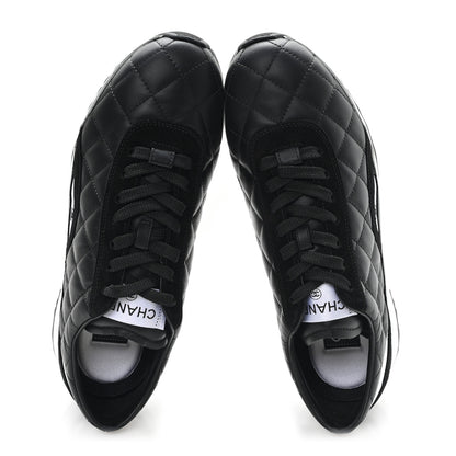 Chanel Suede Calfskin Quilted Sneakers 39.5 Black 2 of 10