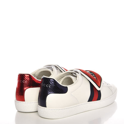 Gucci Calfskin Ayers Blind For Love Embroidered Womens Ace Sneakers 41 White 4 of 10