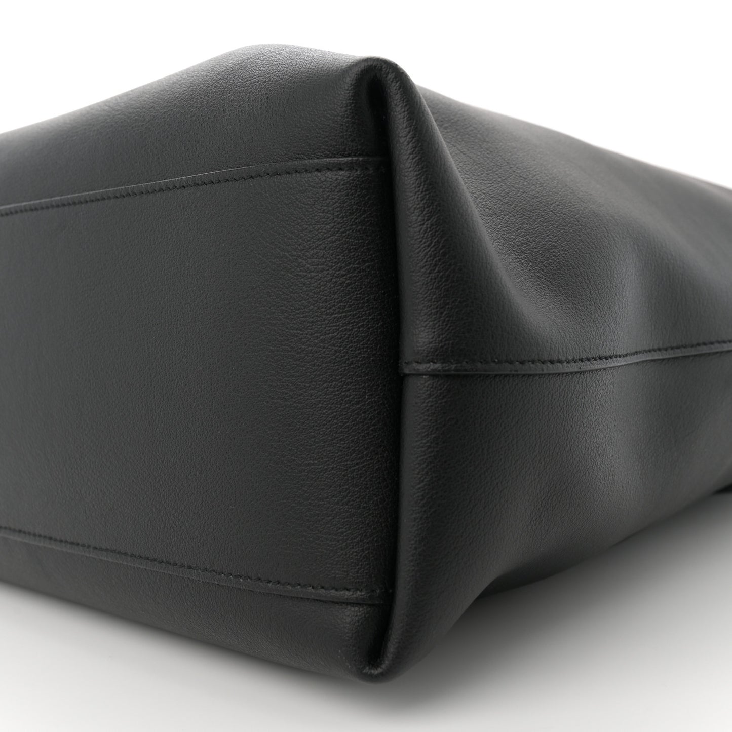 Calfskin Bold Shopping Tote Black