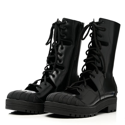 Christian Dior Brushed Calfskin Rubber Dioriron Boots 38 Black 3 of 8