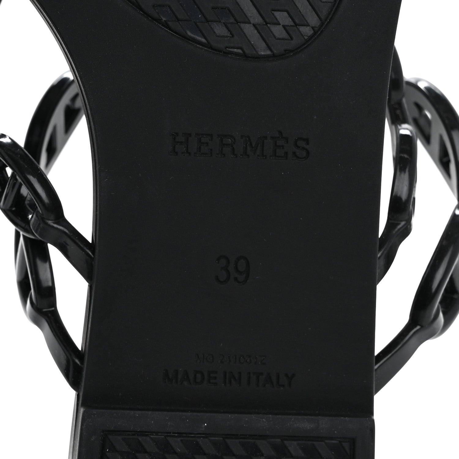 Hermes Rubber Chaine d'Ancre Island Sandals 39 Black 8 of 9