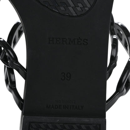 Hermes Rubber Chaine d'Ancre Island Sandals 39 Black 8 of 9
