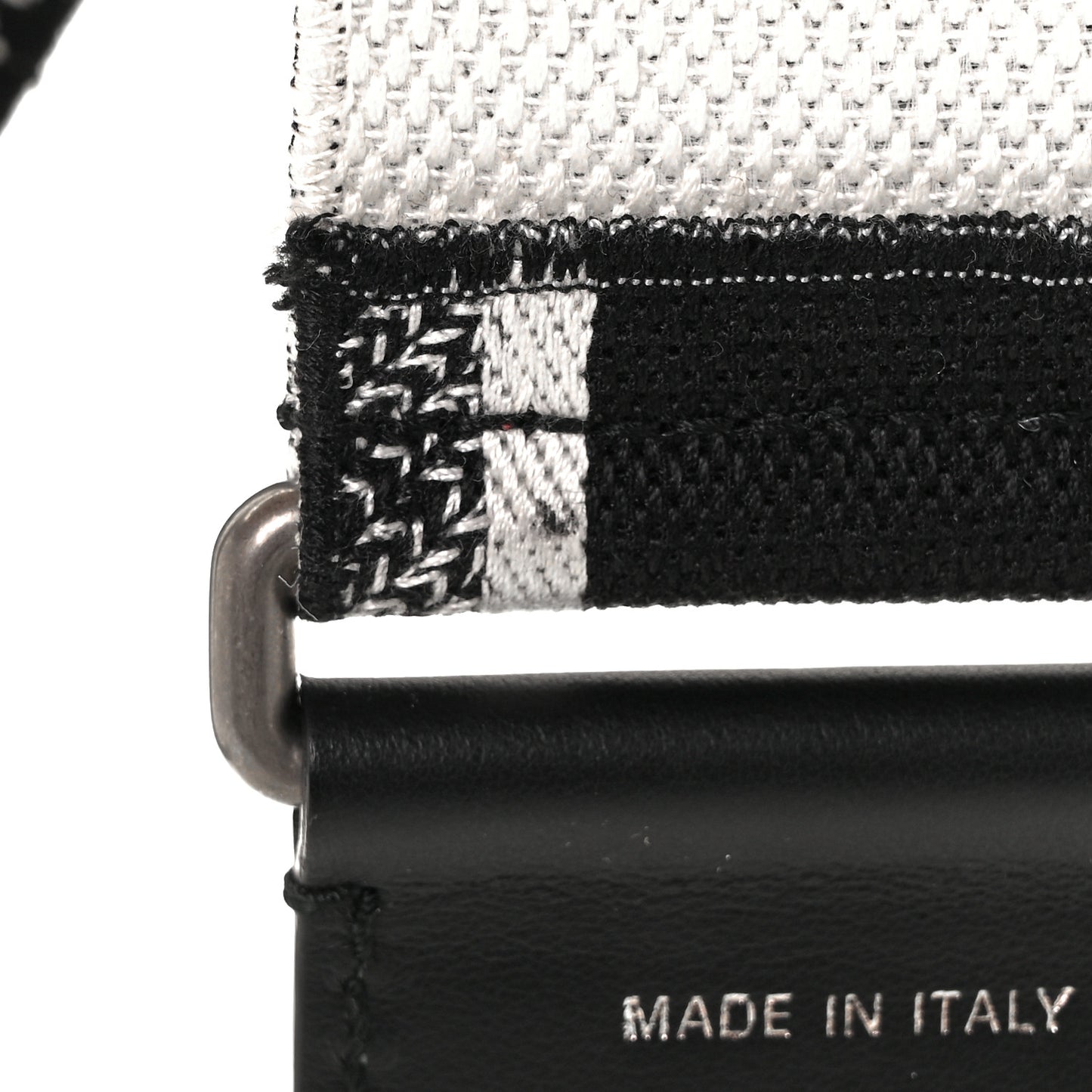 Canvas Embroidered Shoulder Strap Black White