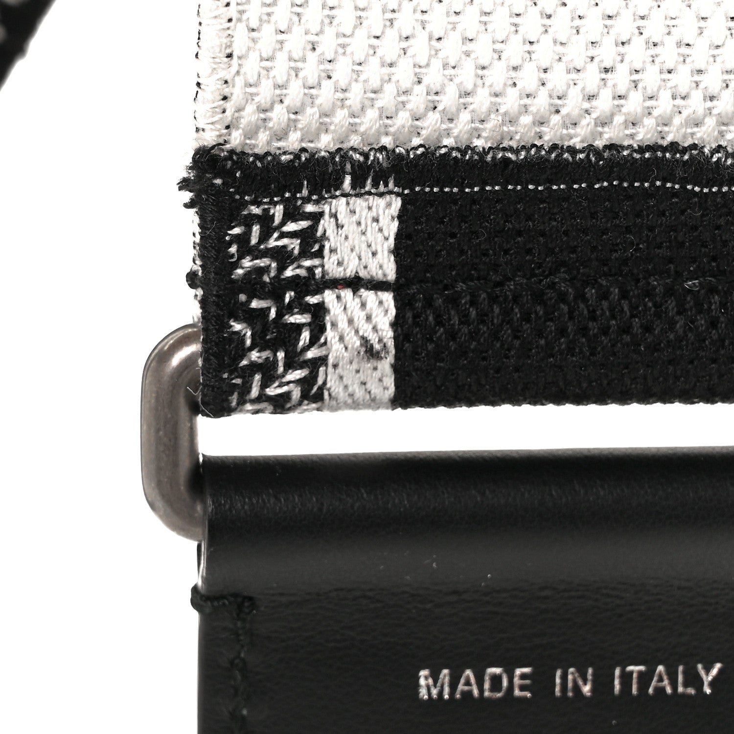 Christian Dior Canvas Embroidered Shoulder Strap Black White 6 of 9