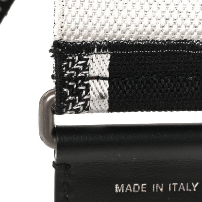 Christian Dior Canvas Embroidered Shoulder Strap Black White 6 of 9