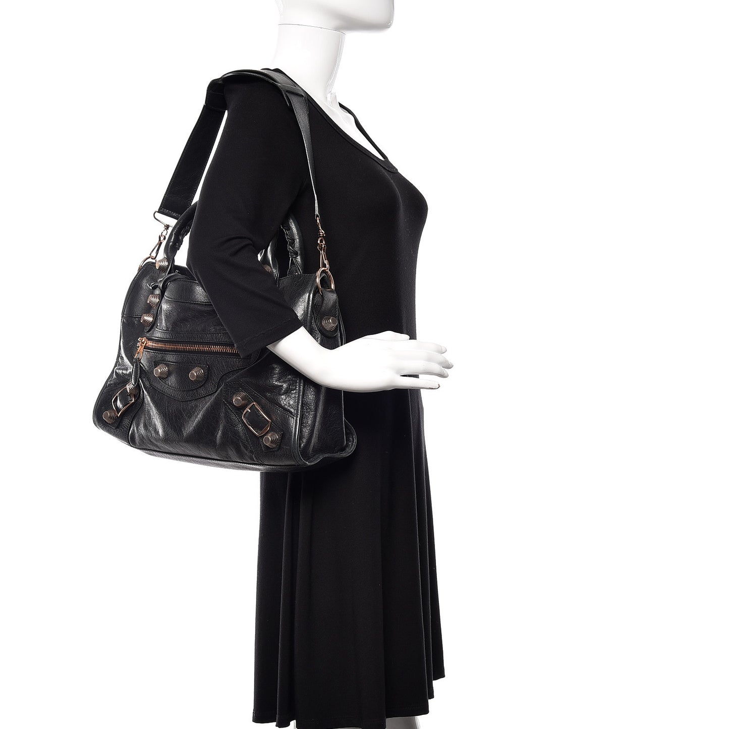 Agneau Giant 21 Rose Gold Hardware City Black
