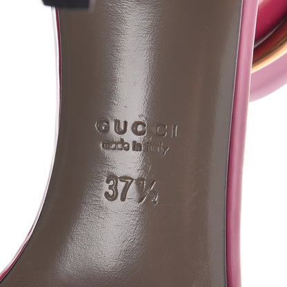 Gucci Patent Bright Bit Ankle Sandals 37.5 Shocking Pink 8 of 10