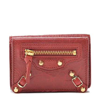 Balenciaga Agneau Arena Classic Hardware Mini Wallet Rouge Groseille 1 of 8