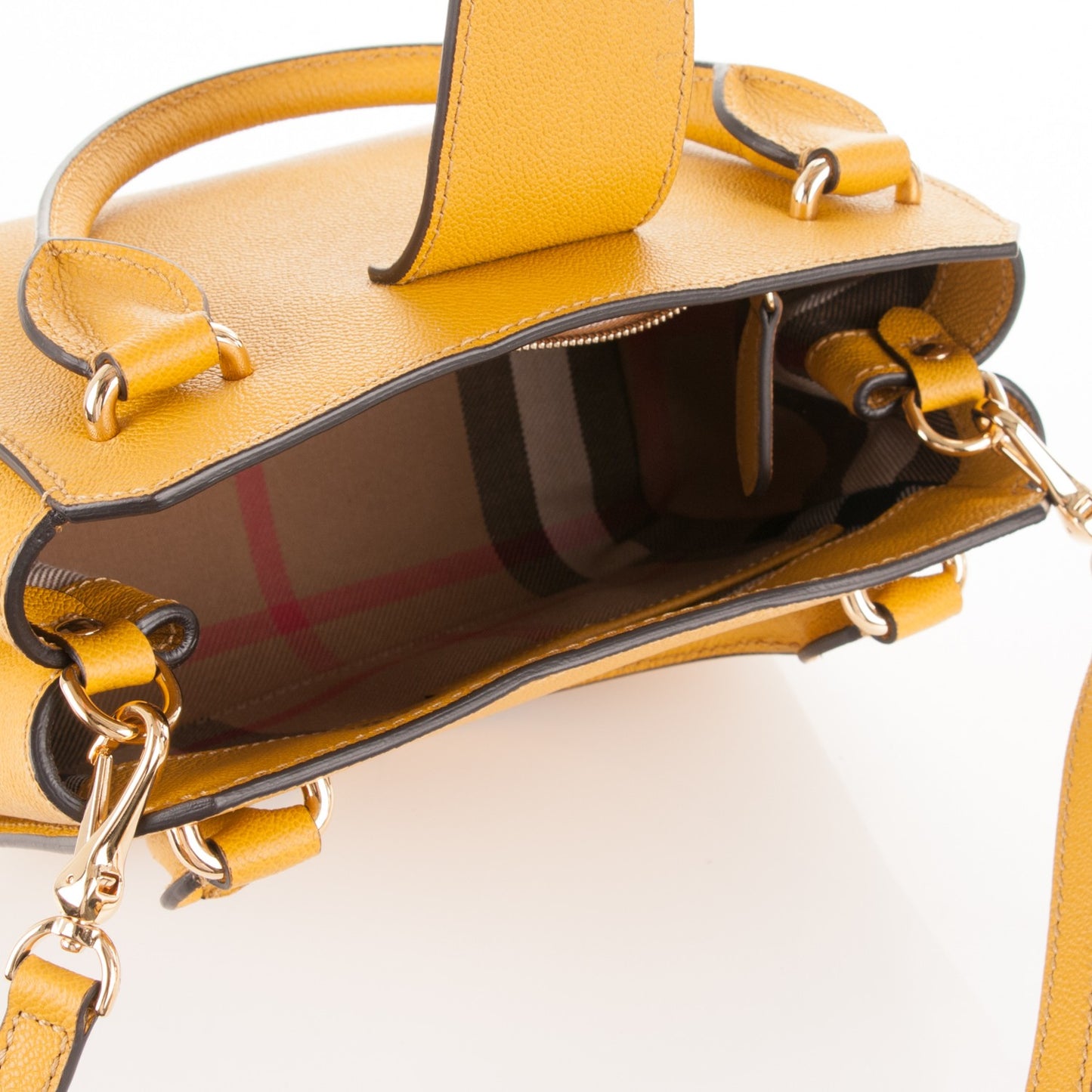 Soft Grain Calfskin Small Buckle Tote Bright Straw