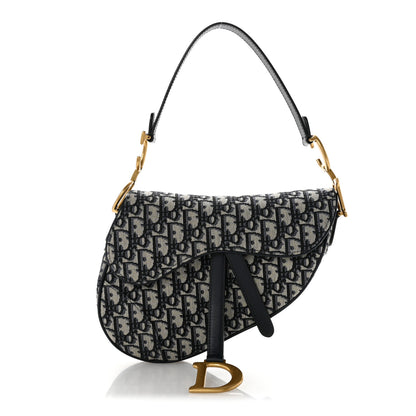 Christian Dior Oblique Saddle Bag Blue Blue 1 of 13