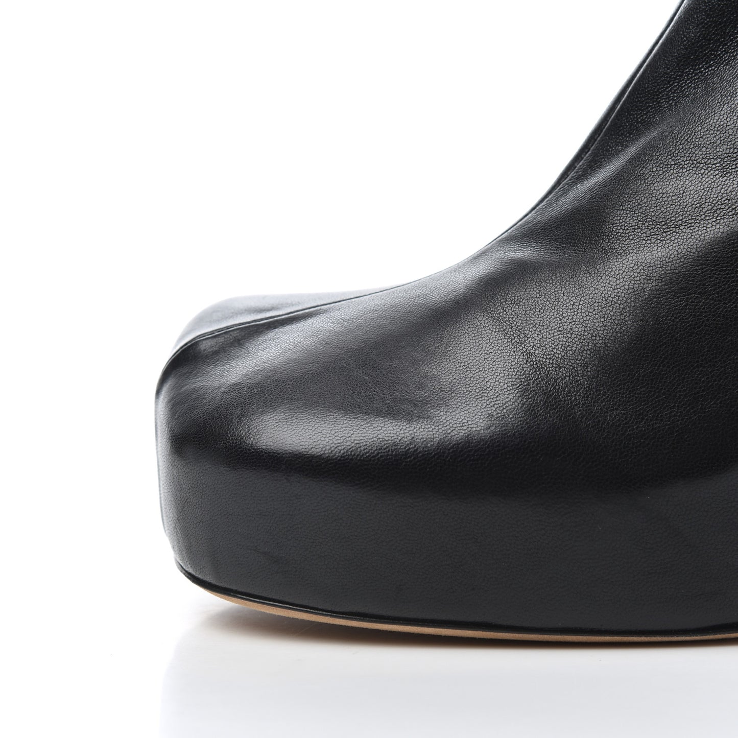Nappa Platform Square Toe Ankle Boots 38 Black