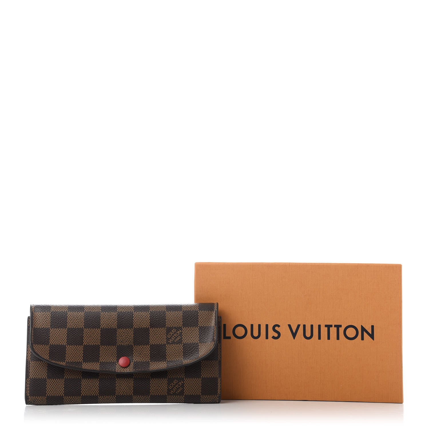 Louis Vuitton Damier Ebene Emilie Wallet Red 9 of 9
