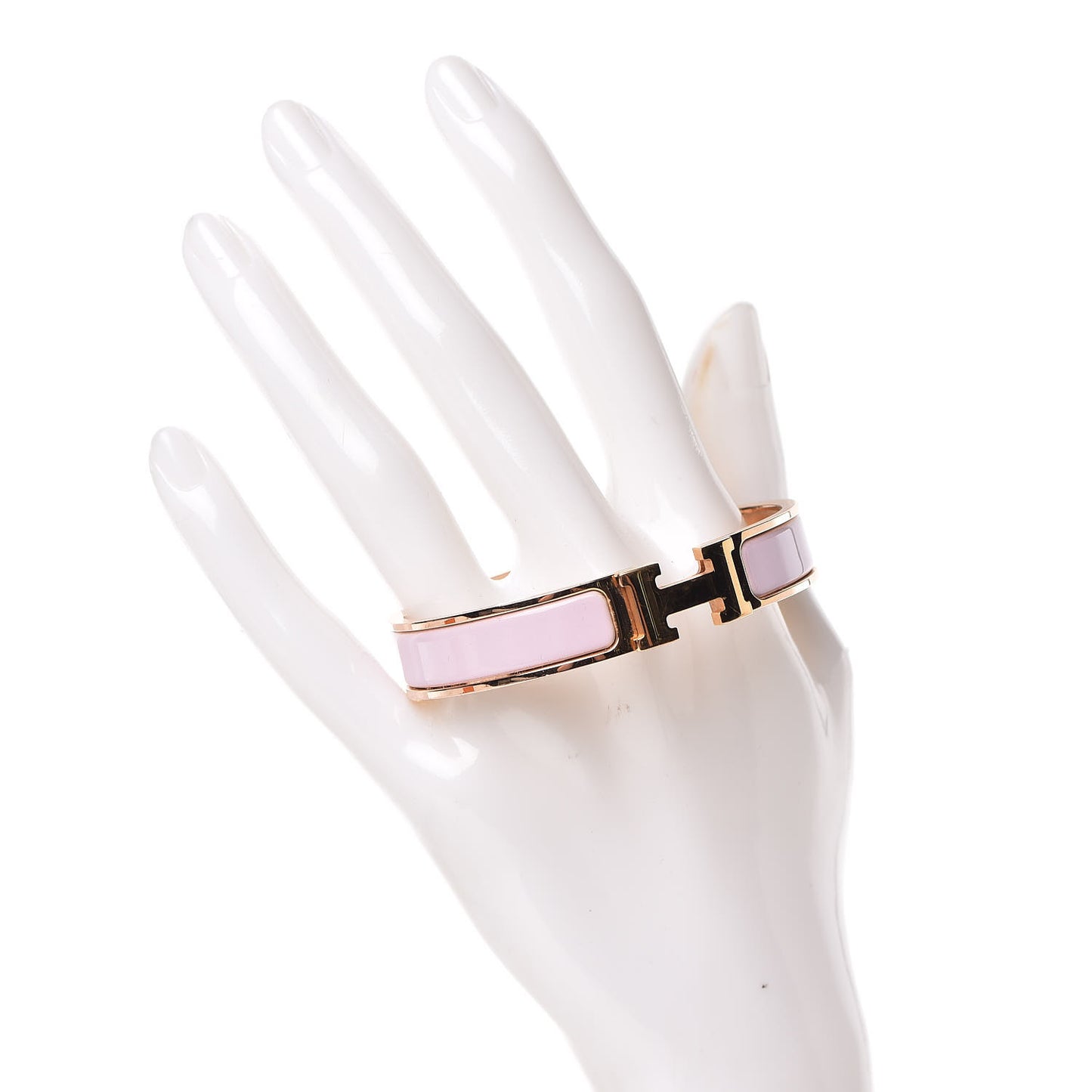 Enamel Narrow Clic Clac H Bracelet GM Rose Dragee