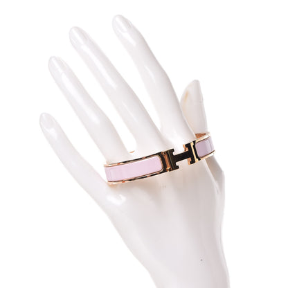Hermes Enamel Narrow Clic Clac H Bracelet GM Rose Dragee 2 of 5
