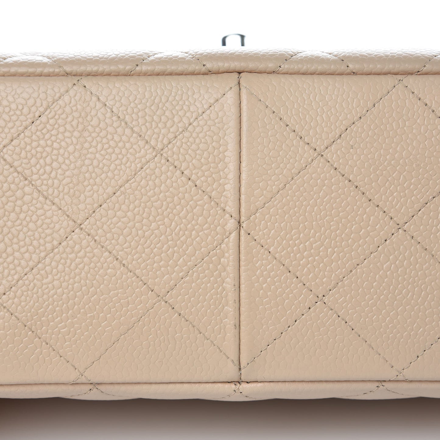 Caviar Quilted Jumbo Single Flap Beige Clair