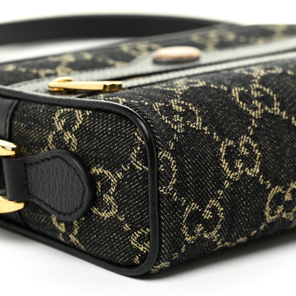 Gucci Jacquard Black Denim GG Monogram Mini Ophidia Shoulder Bag Black Ivory 9 of 11