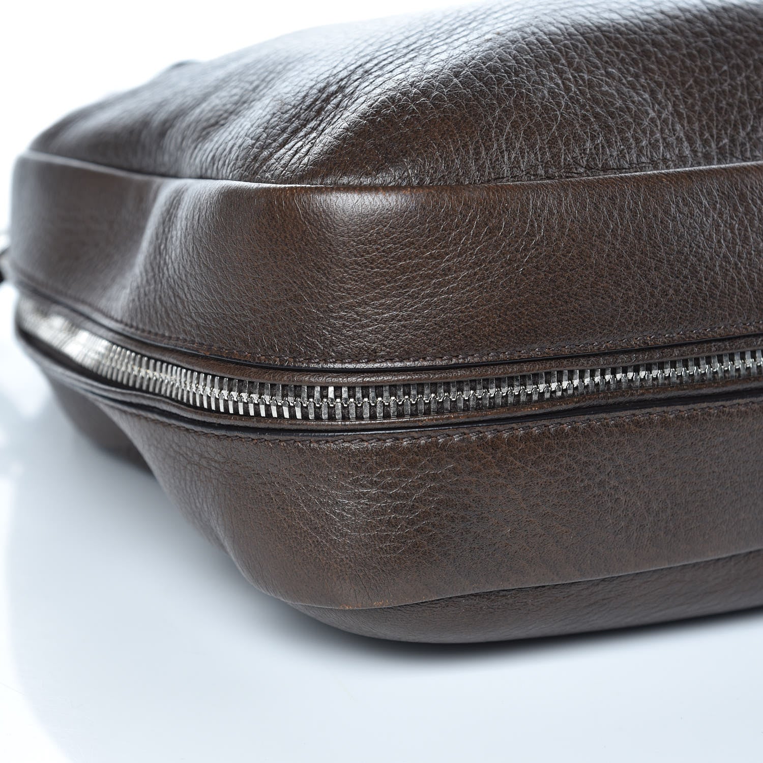 Prada Cervo Deerskin Zipper Detail Hobo Bruciato 8 of 11