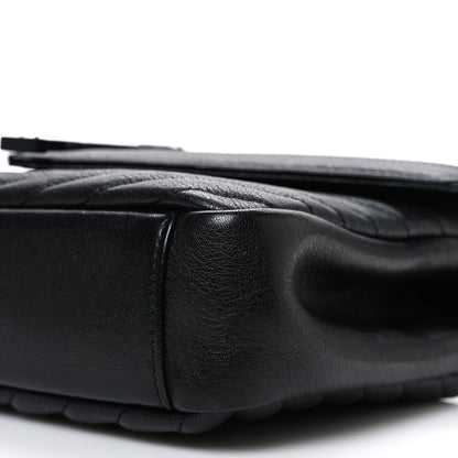 Saint Laurent Sheepskin Matelasse Chevron Monogram Monochrome Medium College Bag Black 10 of 10