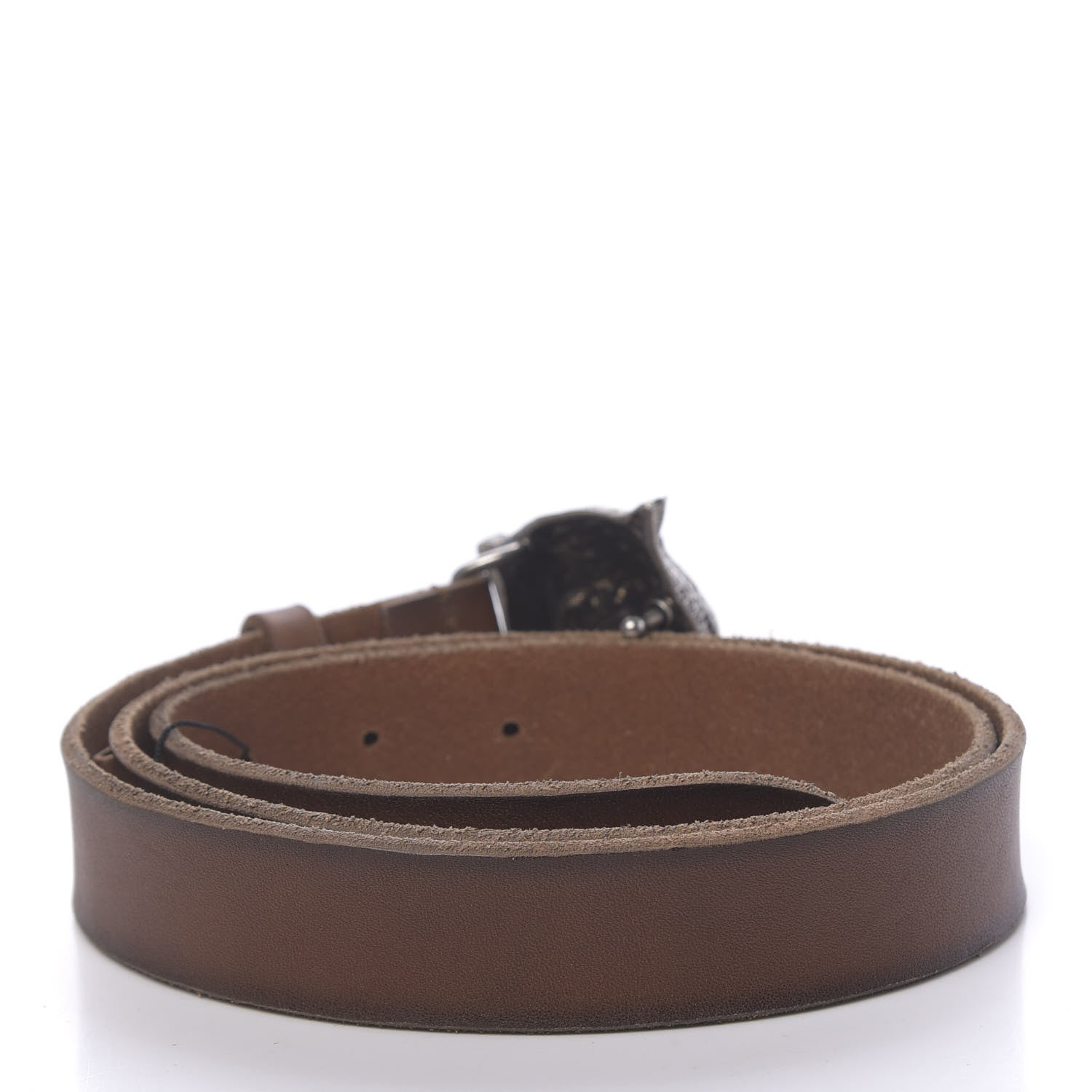 Gucci Cuoio Toscano Nickel Feline Buckle Belt 90 36 Cuir 2 of 5