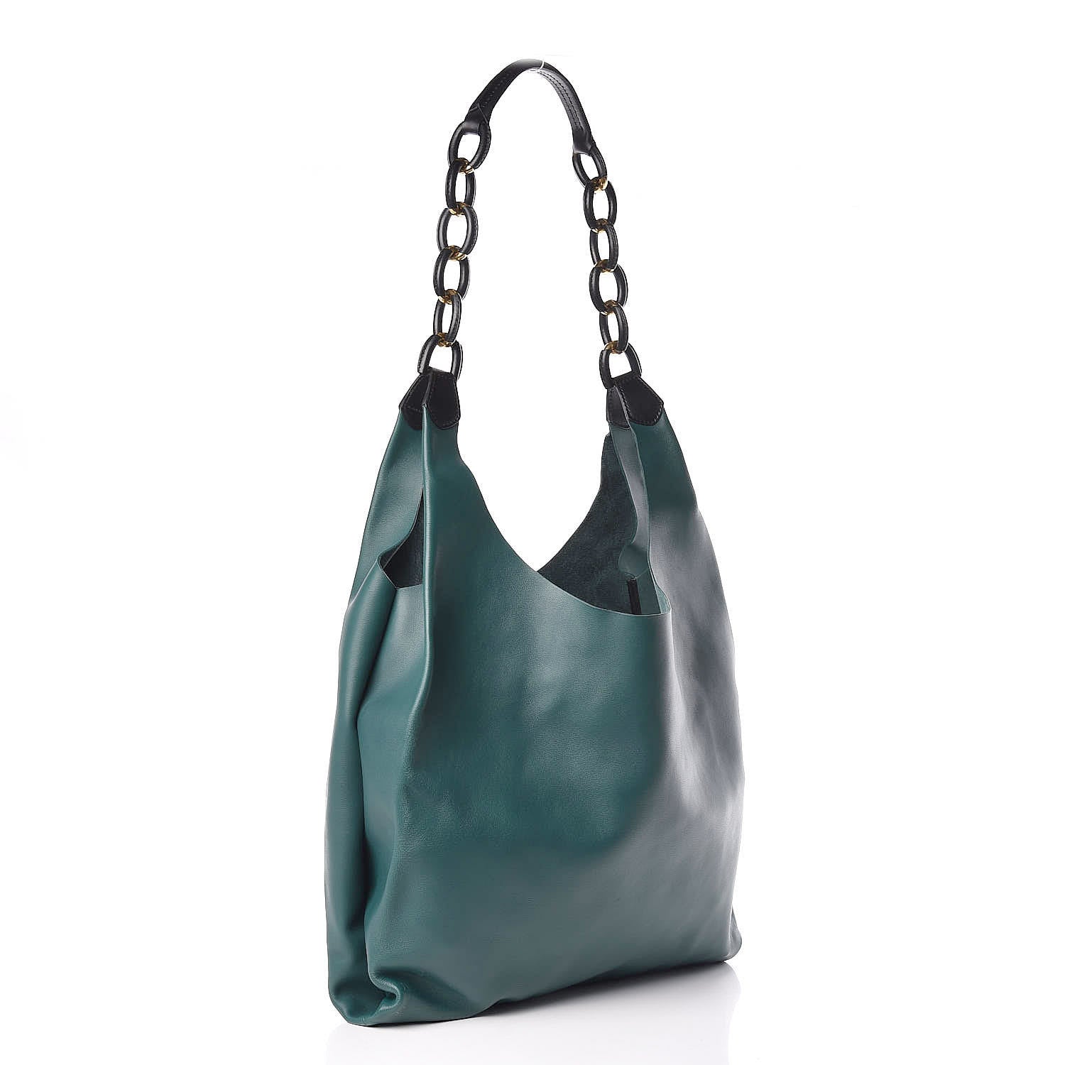 Burberry Calfskin Medium Two Tone Shopper Racing Green 3 of 8