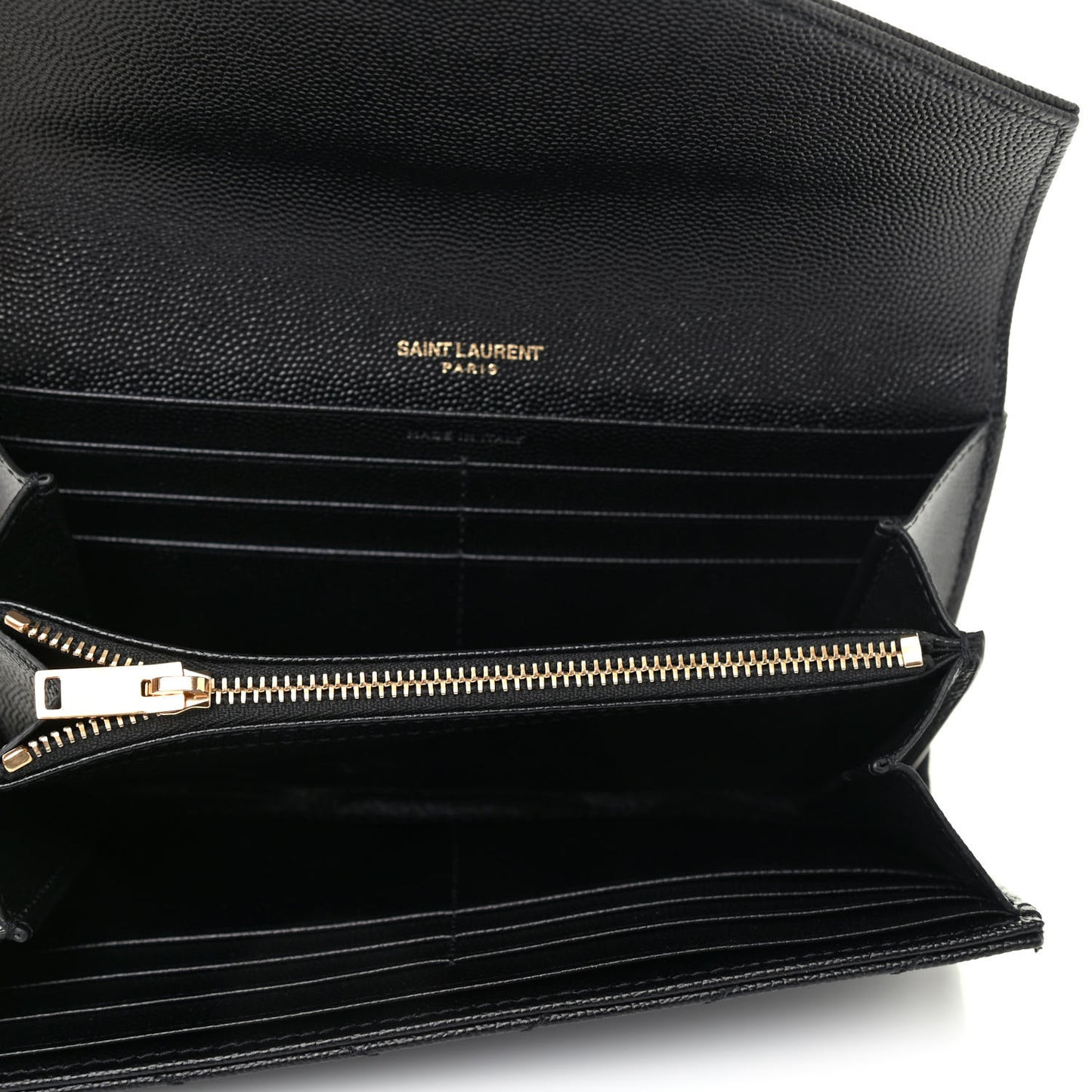 Grain De Poudre Matelasse Chevron Monogram Flap Wallet Black