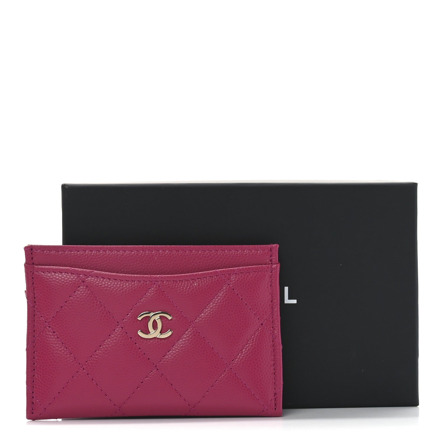 Chanel Caviar Quilted Card Holder Fuchsia 9 of 9