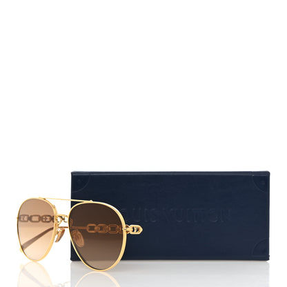 Louis Vuitton Metal My LV Chain Pilot Sunglasses Z1539E Gold 8 of 8