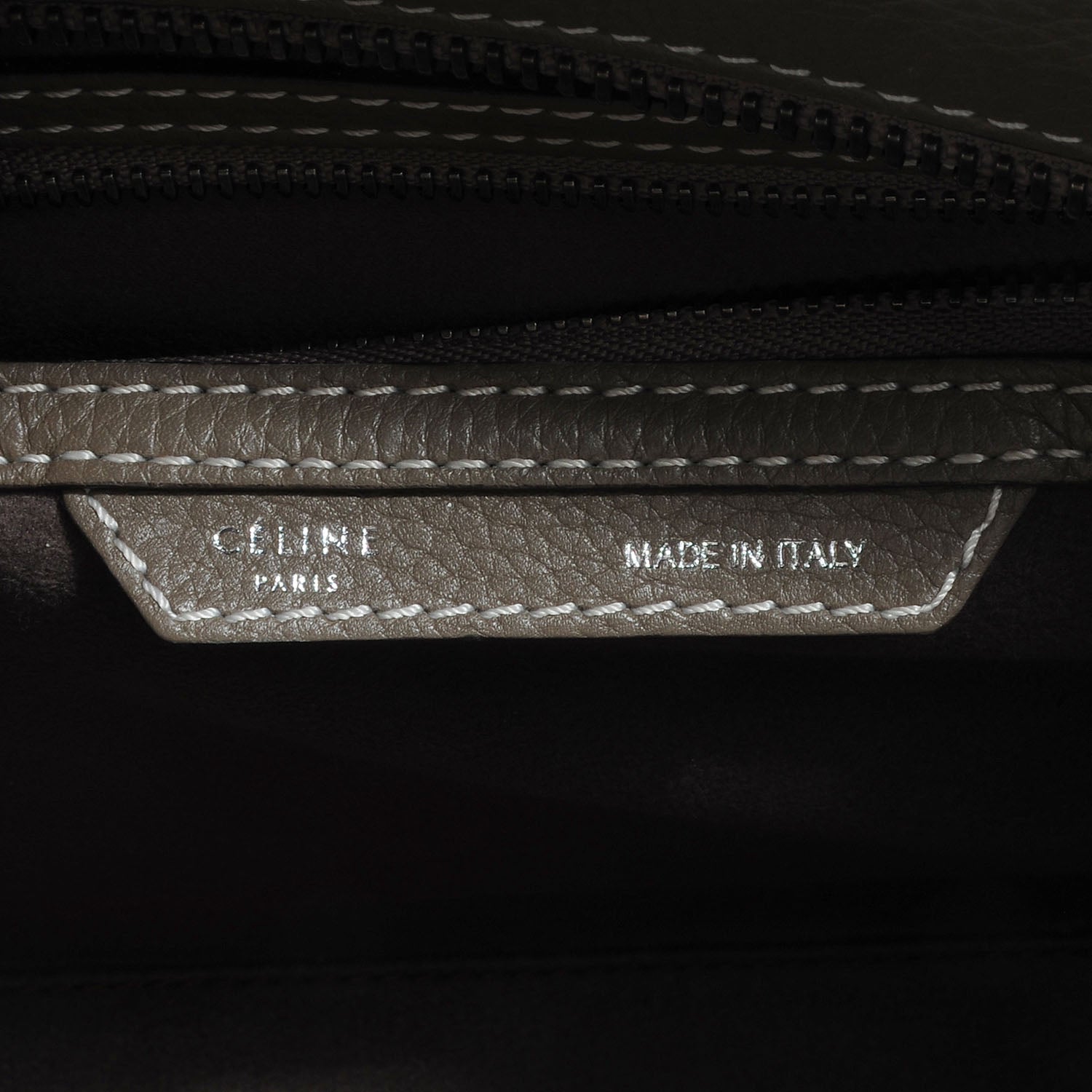 Celine Drummed Calfskin Micro Luggage Souris 6 of 9