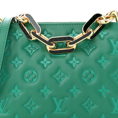 Louis Vuitton Lambskin Embossed Monogram Coussin BB Emeraude 8 of 11