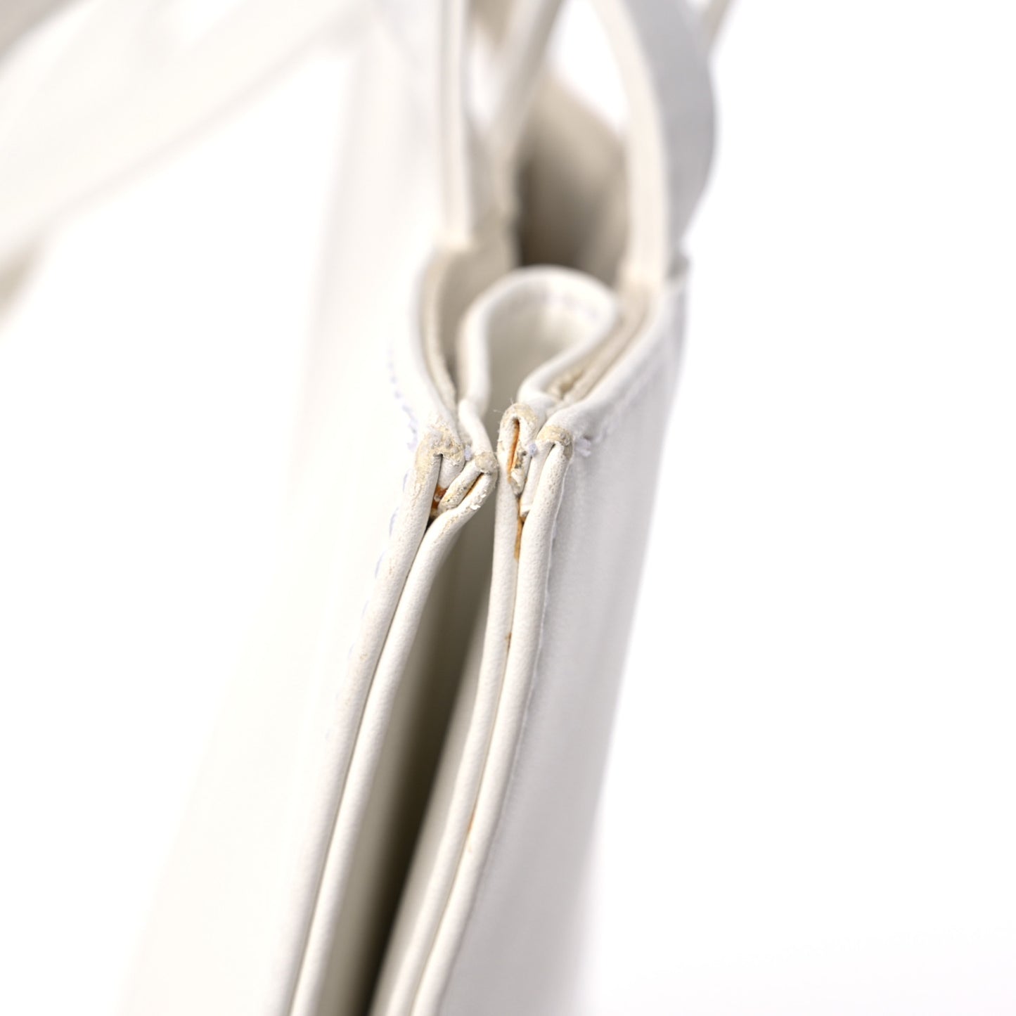 Vegan Leather Medium Shopping Bag White