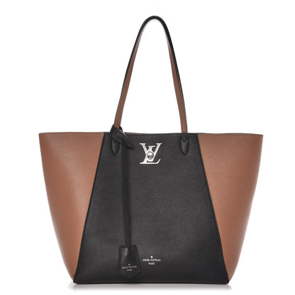 Louis Vuitton Calfskin Lockme Cabas Bois de Rose Black 2 of 27