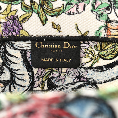Christian Dior Canvas Embroidered Medium D-Constellation Book Tote Latte Multicolor 6 of 10