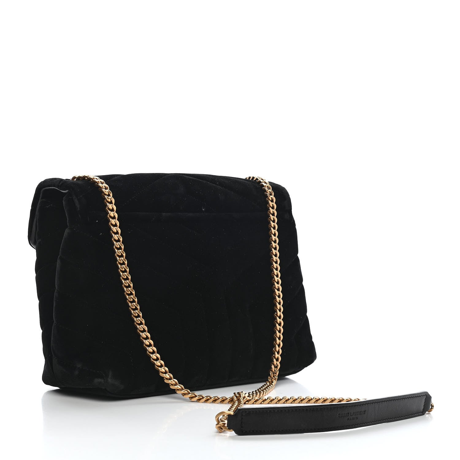 Saint Laurent Velvet Y Quilted Monogram Small Loulou Chain Satchel Black 2 of 9