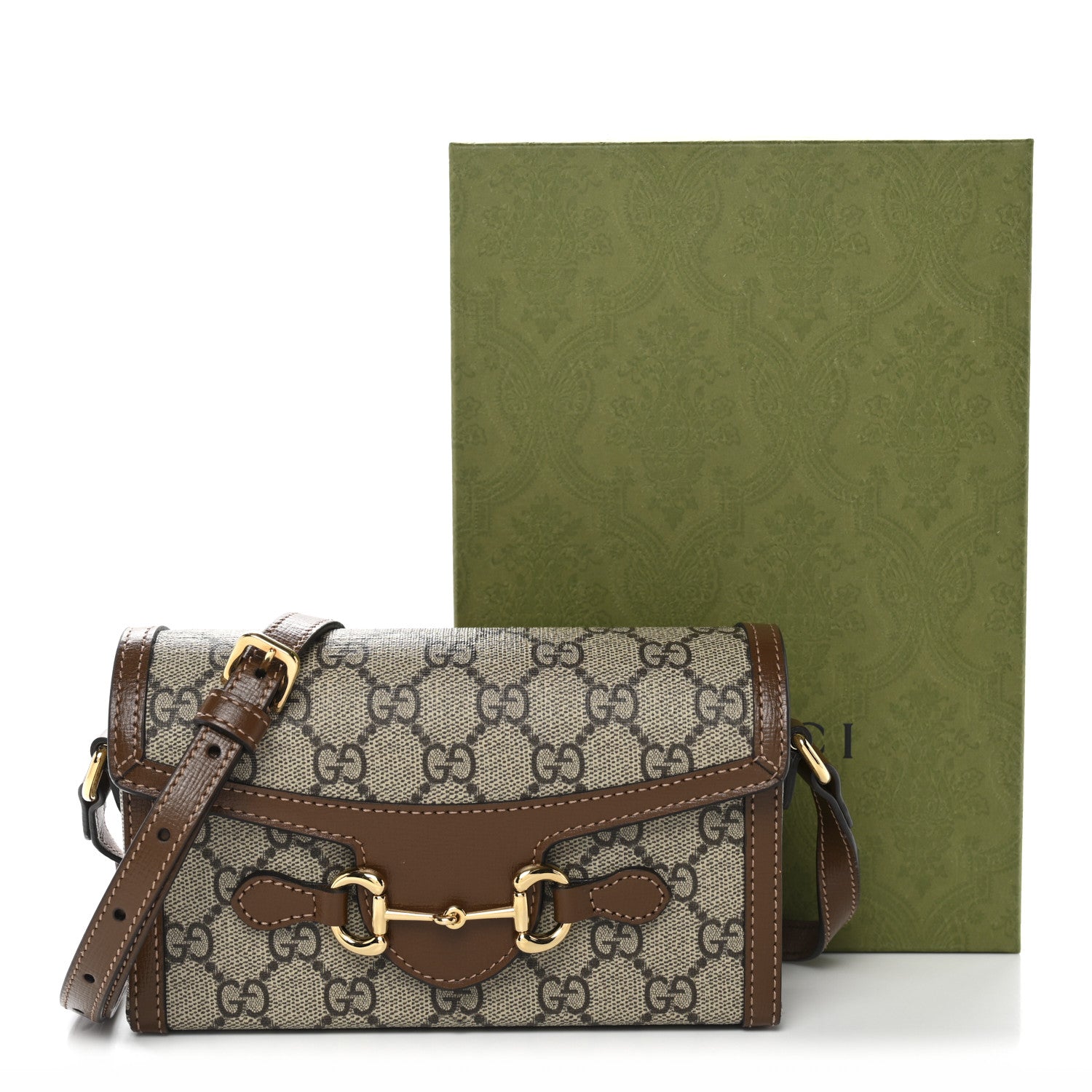 Gucci GG Supreme Monogram Mini Horsebit 1955 Shoulder Bag Beige Brown Sugar 15 of 15