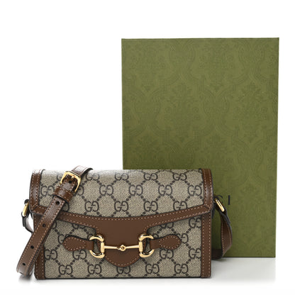Gucci GG Supreme Monogram Mini Horsebit 1955 Shoulder Bag Beige Brown Sugar 15 of 15