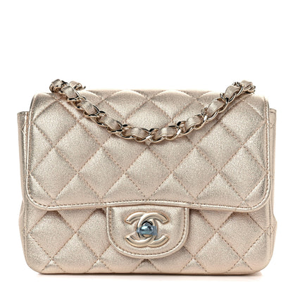 Chanel Metallic Lambskin Quilted Mini Square Flap Gold 2 of 8