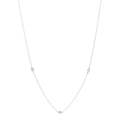 Tiffany Sterling Silver Diamond .09ctw Elsa Peretti Diamonds by the Yard Three Station Necklace 1 of 5