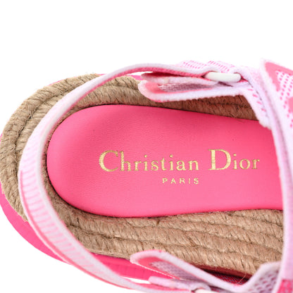Christian Dior Technical Knit Jute Dioract 10mm Sandals 37 White Fuchsia 7 of 12