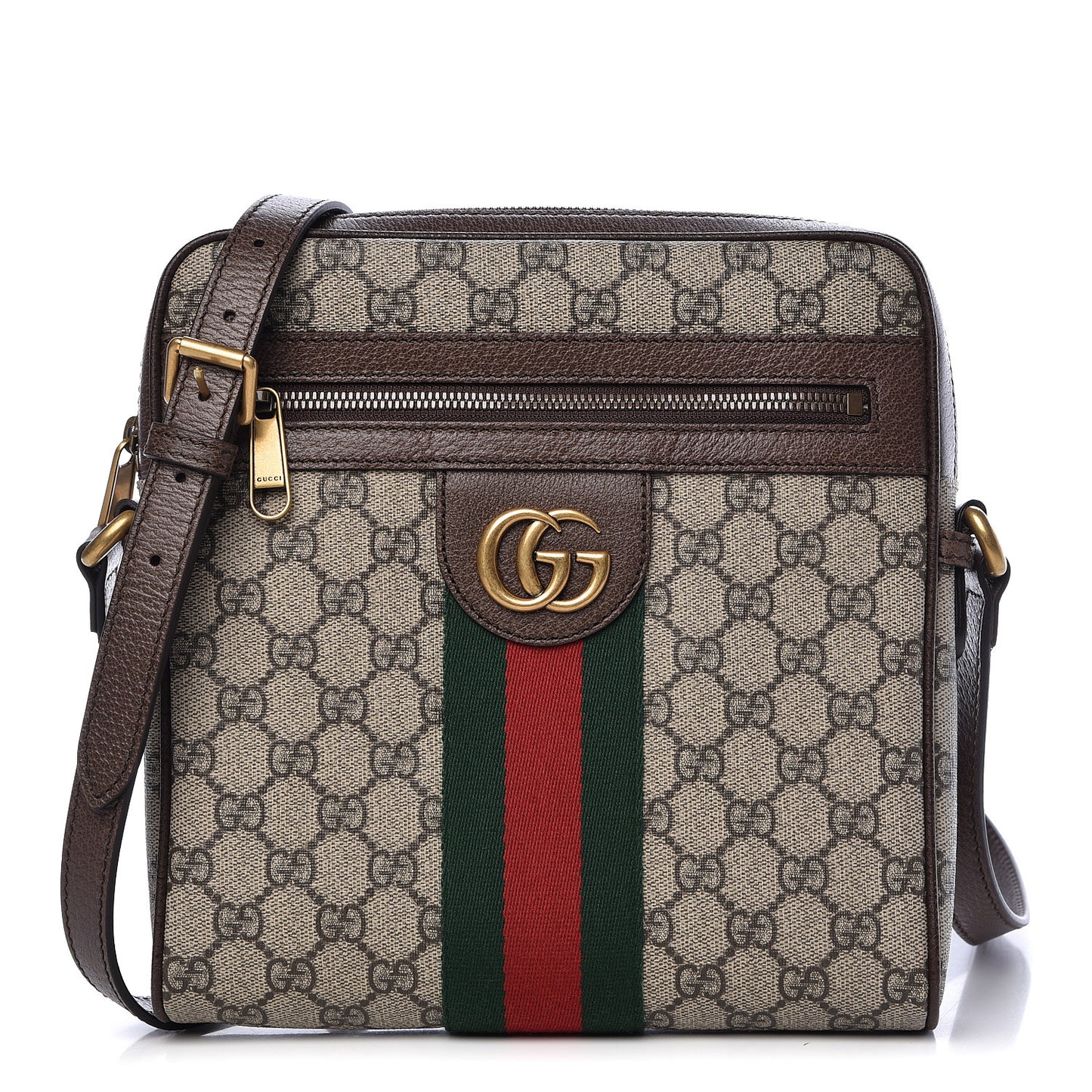 GG Supreme Monogram Web Small Ophidia Messenger Bag Brown