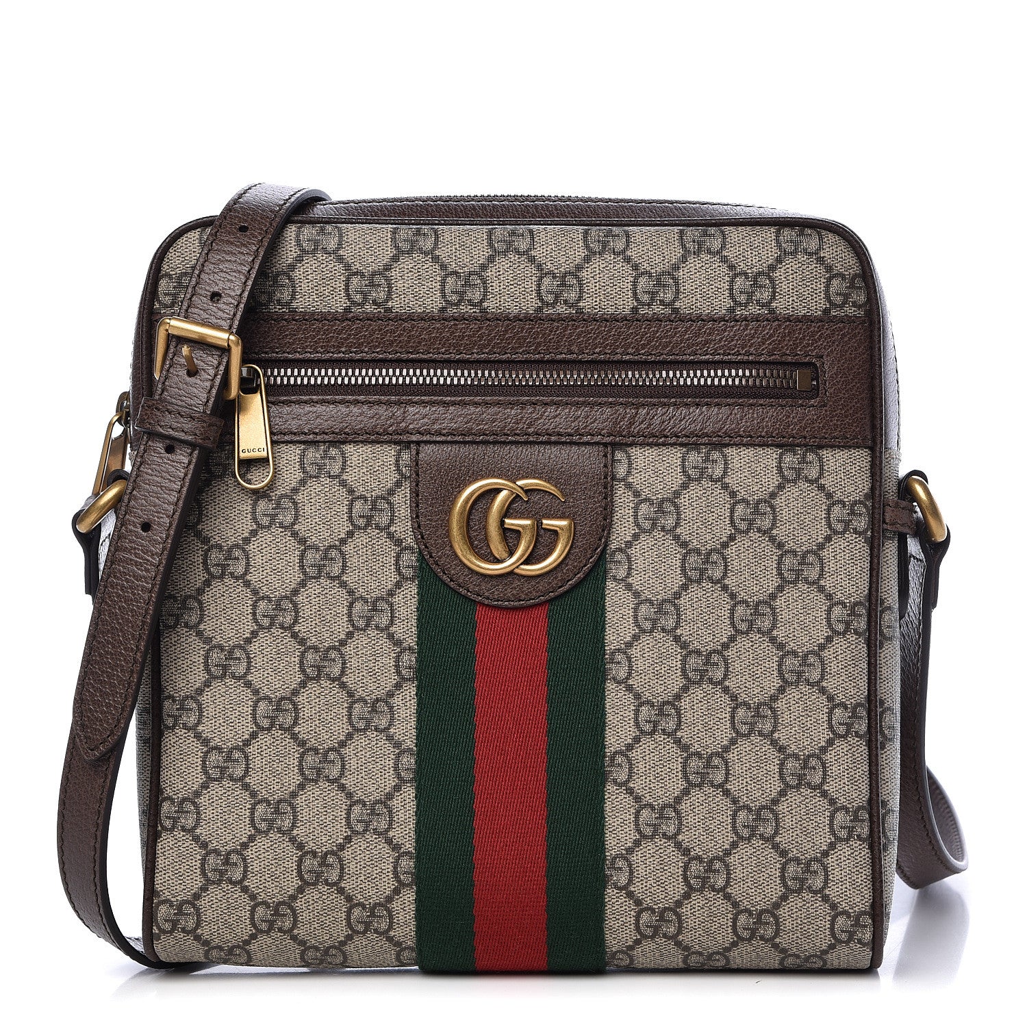 Gucci GG Supreme Monogram Web Small Ophidia Messenger Bag Brown 1 of 12