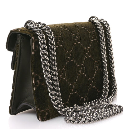 Gucci Velvet Skipper Crystal GG Monogram Small Dionysus Shoulder Bag Green 3 of 10
