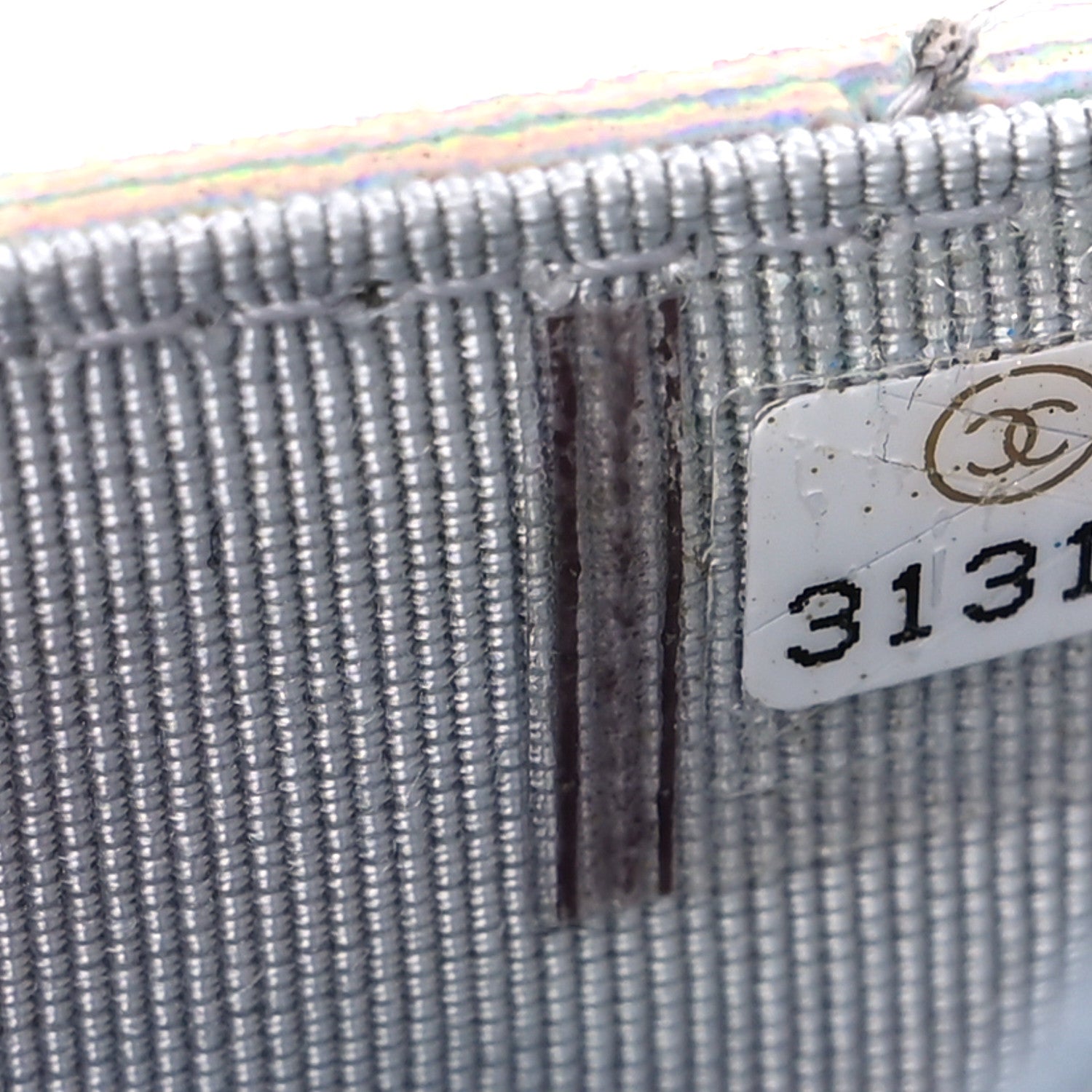 Chanel Iridescent Goatskin Quilted Wallet On Chain WOC Silver 8 of 15