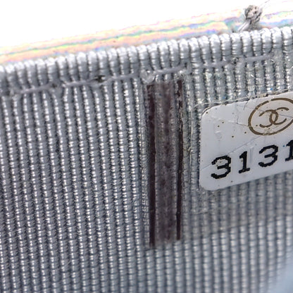 Chanel Iridescent Goatskin Quilted Wallet On Chain WOC Silver 8 of 15