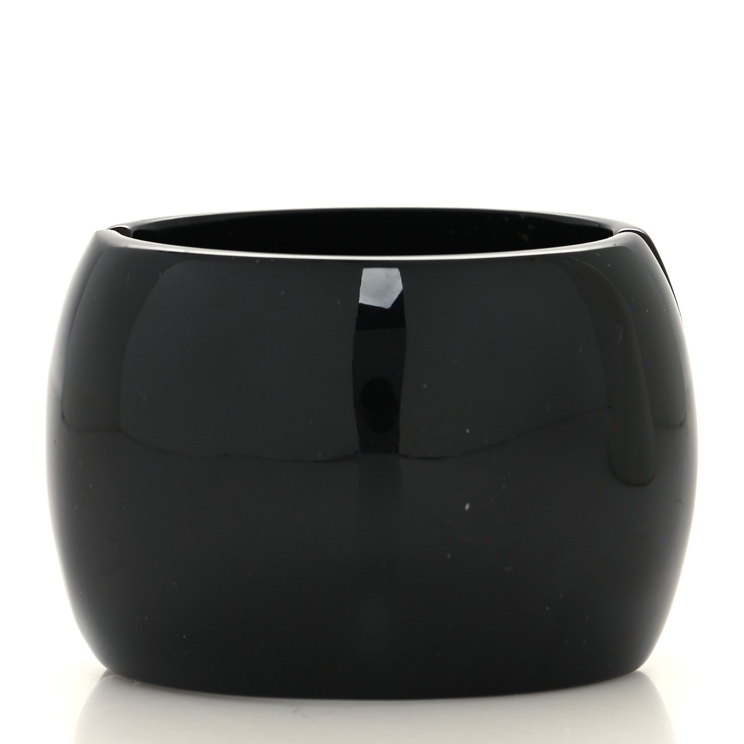 Chanel Resin Strass CC Cuff Bracelet Black 3 of 4