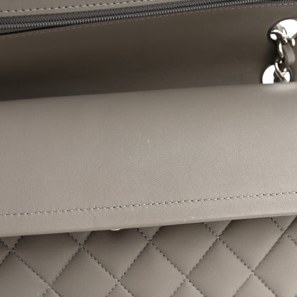 Chanel Lambskin Quilted Medium Double Flap Grey 12 of 13