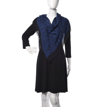 Alexander McQueen Modal Silk Skull Scarf Black Blue 2 of 4