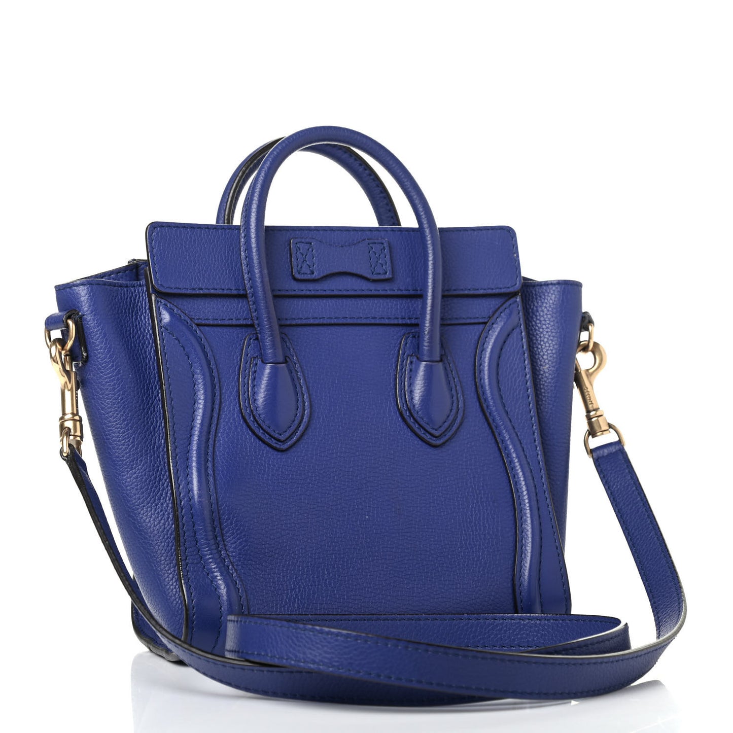 Drummed Calfskin Nano Luggage Indigo